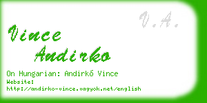 vince andirko business card